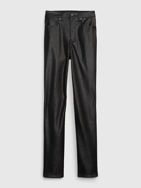 NWT Gap High Rise Vegan Leather Vintage Slim Pants - Black